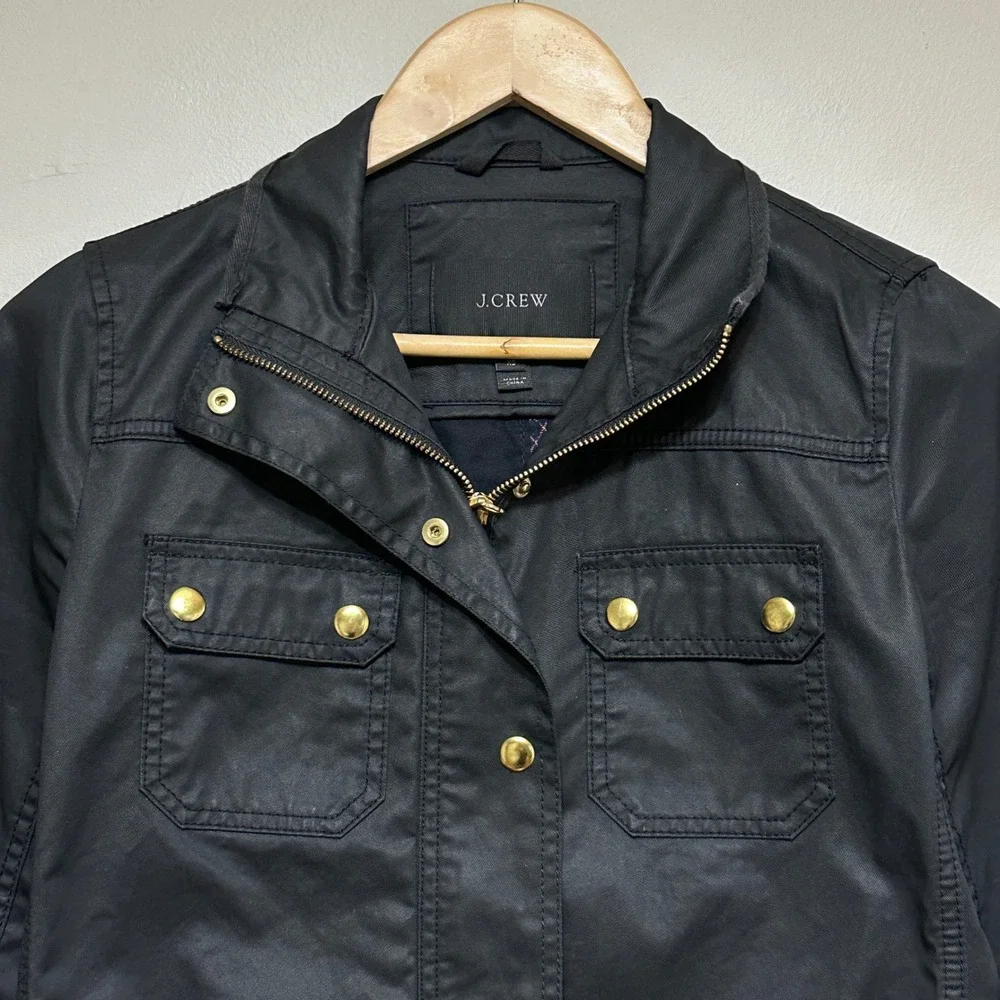 J.Crew Womens Downtown‎ Field Jacket Size XS Coated Cotton City Trench Travel